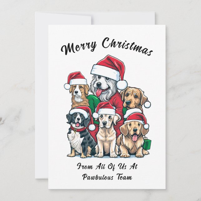 Niedlicher Hundeweihnacht Zeichnend Feiertagskarte (Vorderseite)