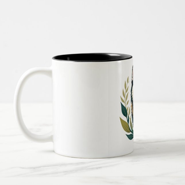 Niedlicher Hundewelpen Zweifarbige Tasse (Links)
