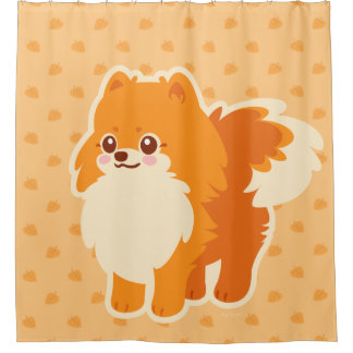 Niedlicher HundKawaii Spitz Duschvorhang
