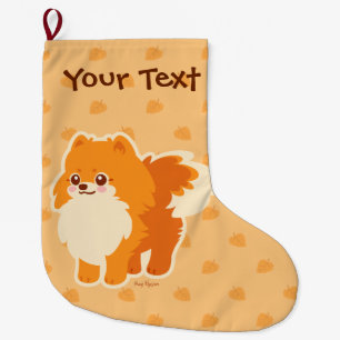 Niedlicher HundKawaii Spitz Großer Weihnachtsstrumpf