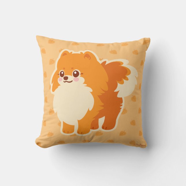 Niedlicher HundKawaii Spitz Kissen (Vorderseite)