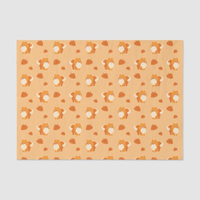 Niedlicher HundKawaii Spitz Seidenpapier (Vorderseite)
