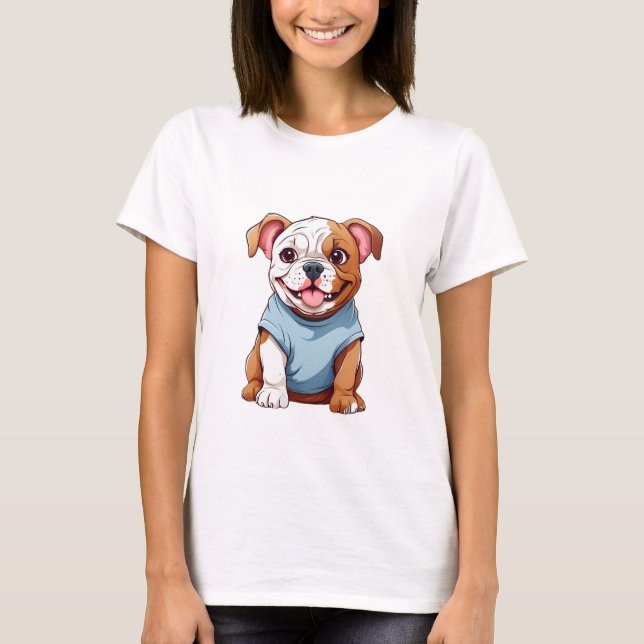 Niedlicher Hundsbulldog T-Shirt (Vorderseite)