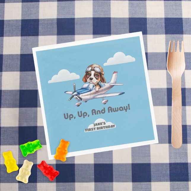 Niedlicher Hundspilot und Cessna Flugzeug, Reisen, Serviette (Von Creator hochgeladen)