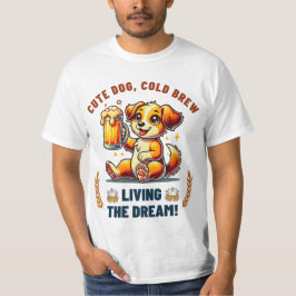 Niedlicher Hundtrinke Bier T-Shirt