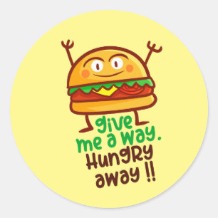 Niedlicher Hunger weg Burger Round Sticker