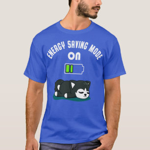 Niedlicher Husky-Akku energiearme Hunde-Spaß T-Shirt