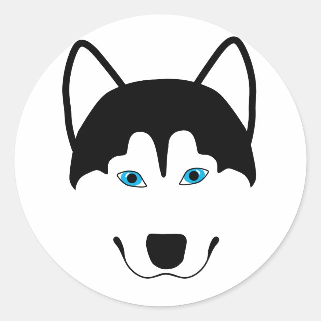 Niedlicher Husky-Hund Runder Aufkleber (Vorderseite)