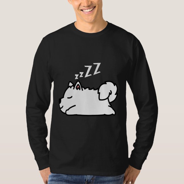 Niedlicher Husky Hund Welpenschlafen T-Shirt (Vorderseite)