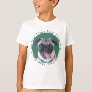 Niedlicher i-Liebe-Mops-Hundeentwurf T-Shirt