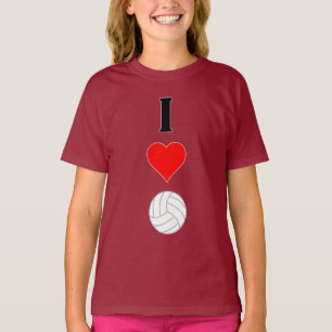 Niedlicher i-Liebe-Volleyball-Fußball-ähnliche T-Shirt