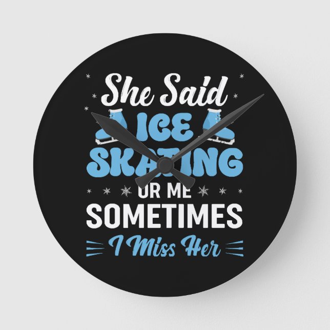 Niedlicher Ice Rink synchronisiert ruft an Runde Wanduhr (Vorderseite)