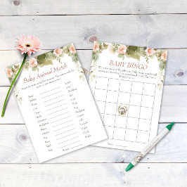 Niedlicher Igel Babydusche Bingo und Tiermatte Einladung