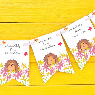 Niedlicher Igel Babydusche Personalisiert Wimpelkette