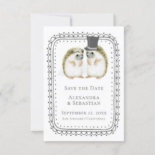 Niedlicher Igel Couple Wedding speichert das Datum Save The Date