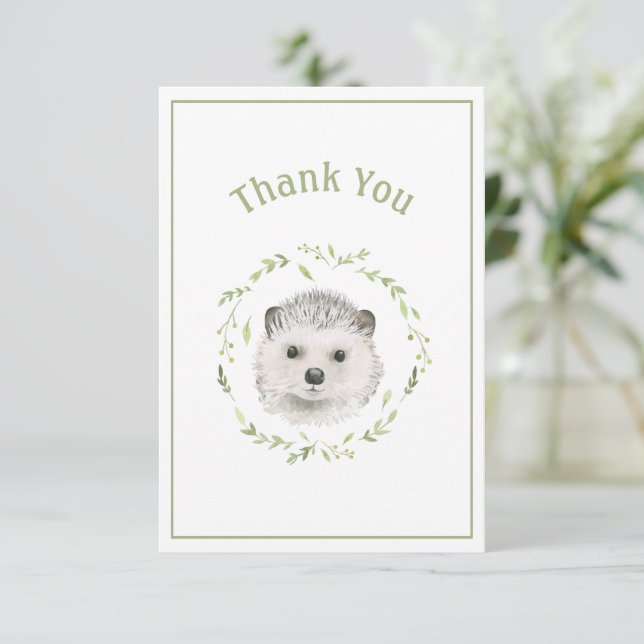 Niedlicher Igel Einfach Dankeschön-Karte Dankeskarte (Stehend Vorderseite)