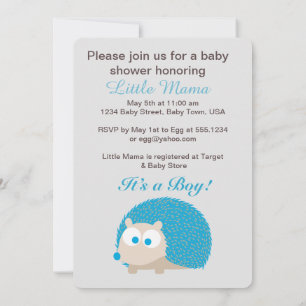 Niedlicher Igel Es ist ein Junge! Babyparty Einladung