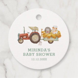Niedlicher Igel Farm Traktor Babydusche Geschenkanhänger