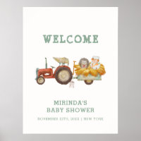 Niedlicher Igel Farm Traktor Kinderdusche Willkomm