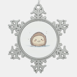 Niedlicher Igel für Wasserfarben Schneeflocken Zinn-Ornament
