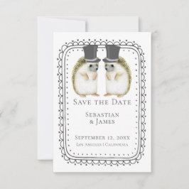 Niedlicher Igel Gay Couple Wedding Save the Date