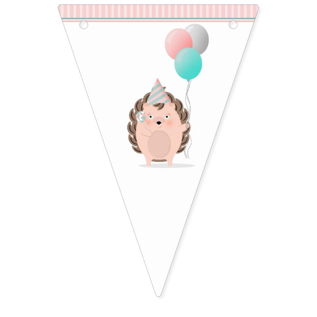 Niedlicher Igel Geburtstag Wimpelkette (Erste Fahne)