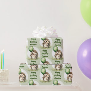 Niedlicher Igel Geschlecht Neutrale Personalisiert Geschenkpapier