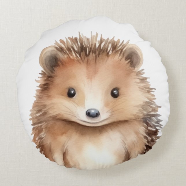 Niedlicher Igel! Geschlechtsneutraler Brauch Rundes Kissen (Rückseite)