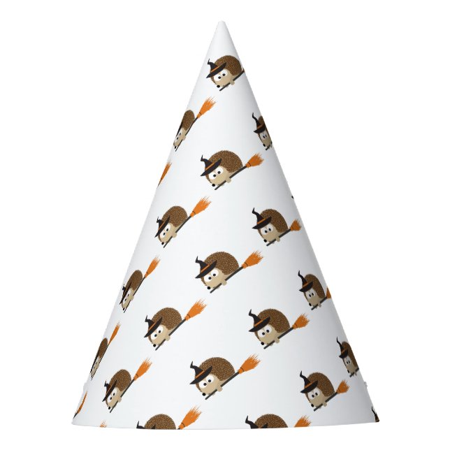 Niedlicher Igel Hexe Partyhütchen (Vorderseite)