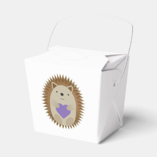 Niedlicher Igel Holidning a Lila Heart Geschenkschachtel