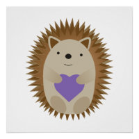 Niedlicher Igel Holidning a Lila Heart