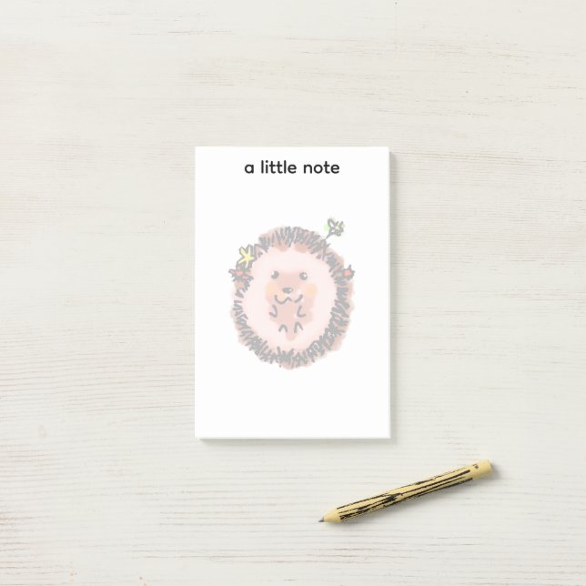 Niedlicher Igel im Herbst Post-it Klebezettel (Auf Schreibtisch)