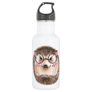 Niedlicher Igel in Wasserfarben Edelstahlflasche