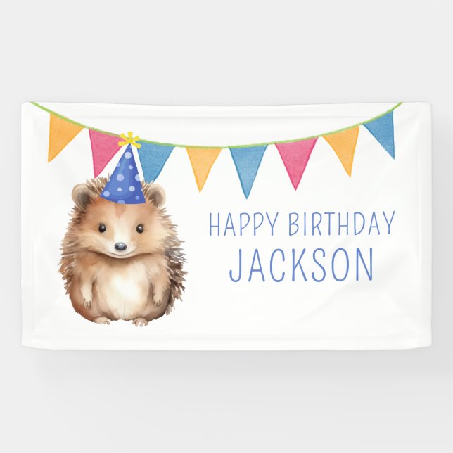 Niedlicher Igel, Kindergeburtstag Party Banner (Horizontal)
