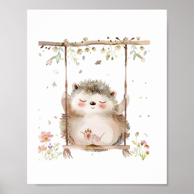 Niedlicher Igel Kinderzimmer Freunde Liebe Tierisc Poster (Vorne)