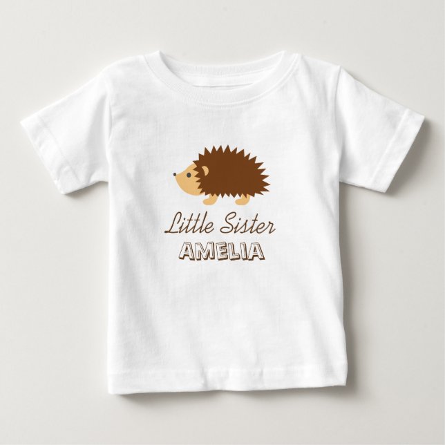 Niedlicher Igel Kleinschwester Kinderwagen Karosse Baby T-shirt (Vorderseite)