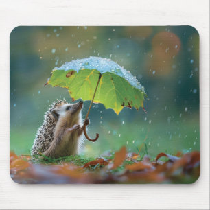 Niedlicher Igel mit einem Blattschirm Mousepad