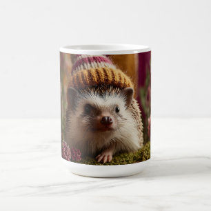 Niedlicher Igel mit einem Strick gestreift Winterh Kaffeetasse