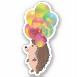NIEDLICHER IGEL MIT FARBHAFTEN BALLOONEN AUFKLEBER