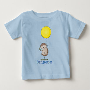 Niedlicher Igel mit gelber Ballondarstellung Baby T-shirt