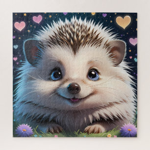 Niedlicher Igel mit großen blauen Augen