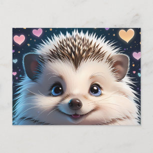 Niedlicher Igel mit großen blauen Augen Postkarte
