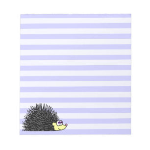 Niedlicher Igel Notepad - Blauer Streifen Notizblock