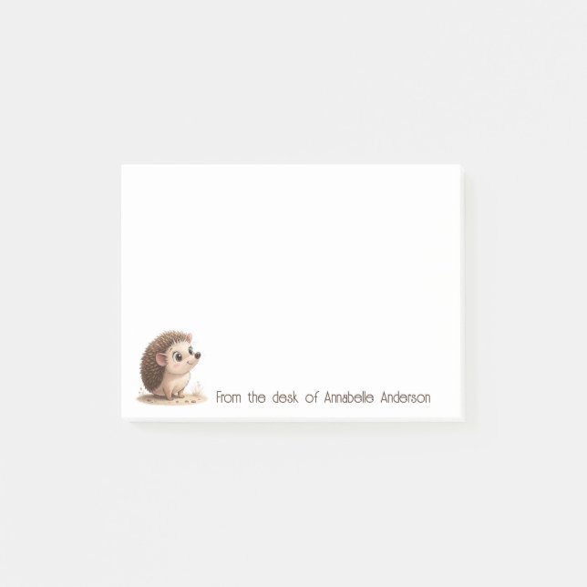 Niedlicher Igel - Persönliche Hinweise Post-it Klebezettel (Vorderseite)