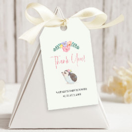 Niedlicher Igel Pink Baby DuschgiftTags Geschenkanhänger