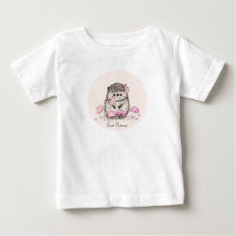 Niedlicher Igel Rosa Blume Name Baby T-shirt