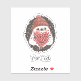 Niedlicher Igel Rosa Herztext Aufkleber