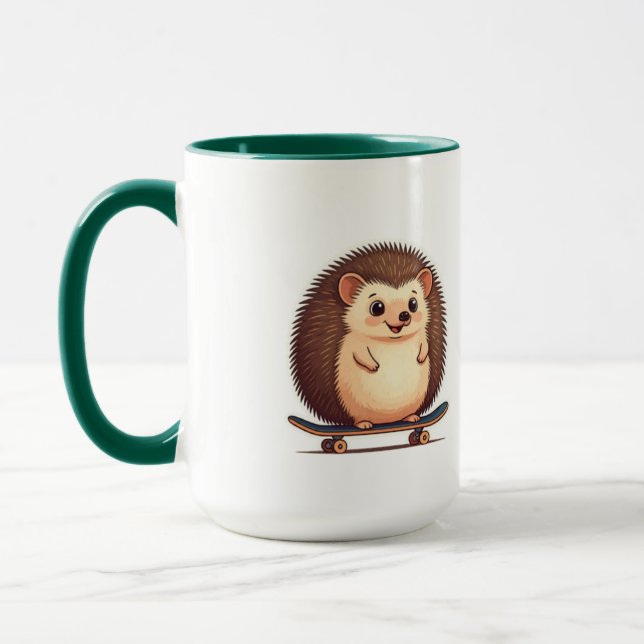 Niedlicher Igel Skaten Tasse - Fun Animal Coffee & (Links)