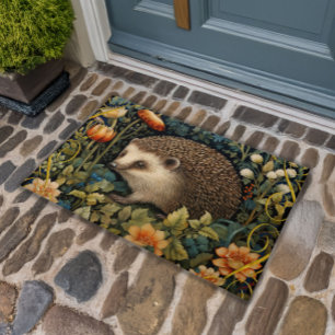 Niedlicher Igel Tapestry William Morris Style Fußmatte