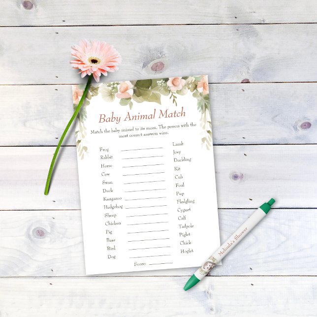 Niedlicher Igel Tiermatte Kinderdusche Einladung (Baby Animal Match Baby Shower activity )